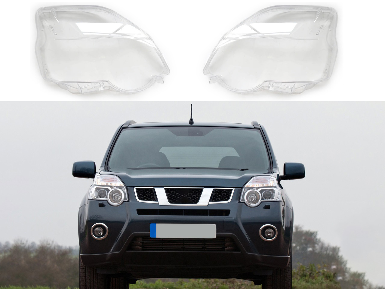 Стъкла за фарове на Nissan X-Trail T31 Facelift 