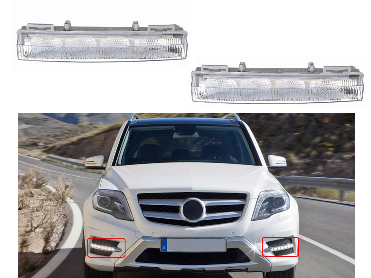 Халоген на предна броня за Mercedes GLK X204 Facelift Халоген на предна броня за Mercedes GLK X204 Facelift