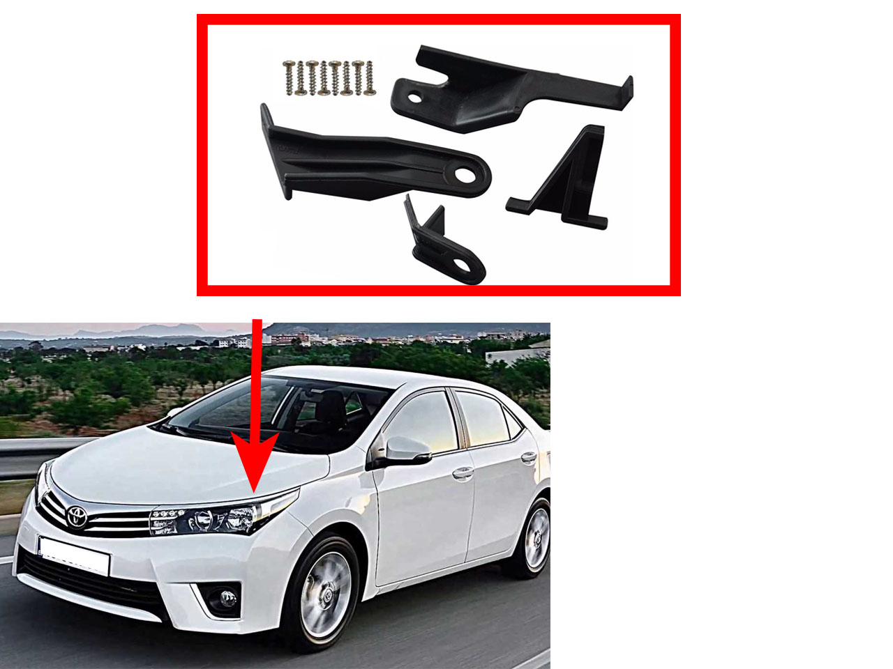 Комплект щипки за захващане на фар Toyota Corolla E170/E180