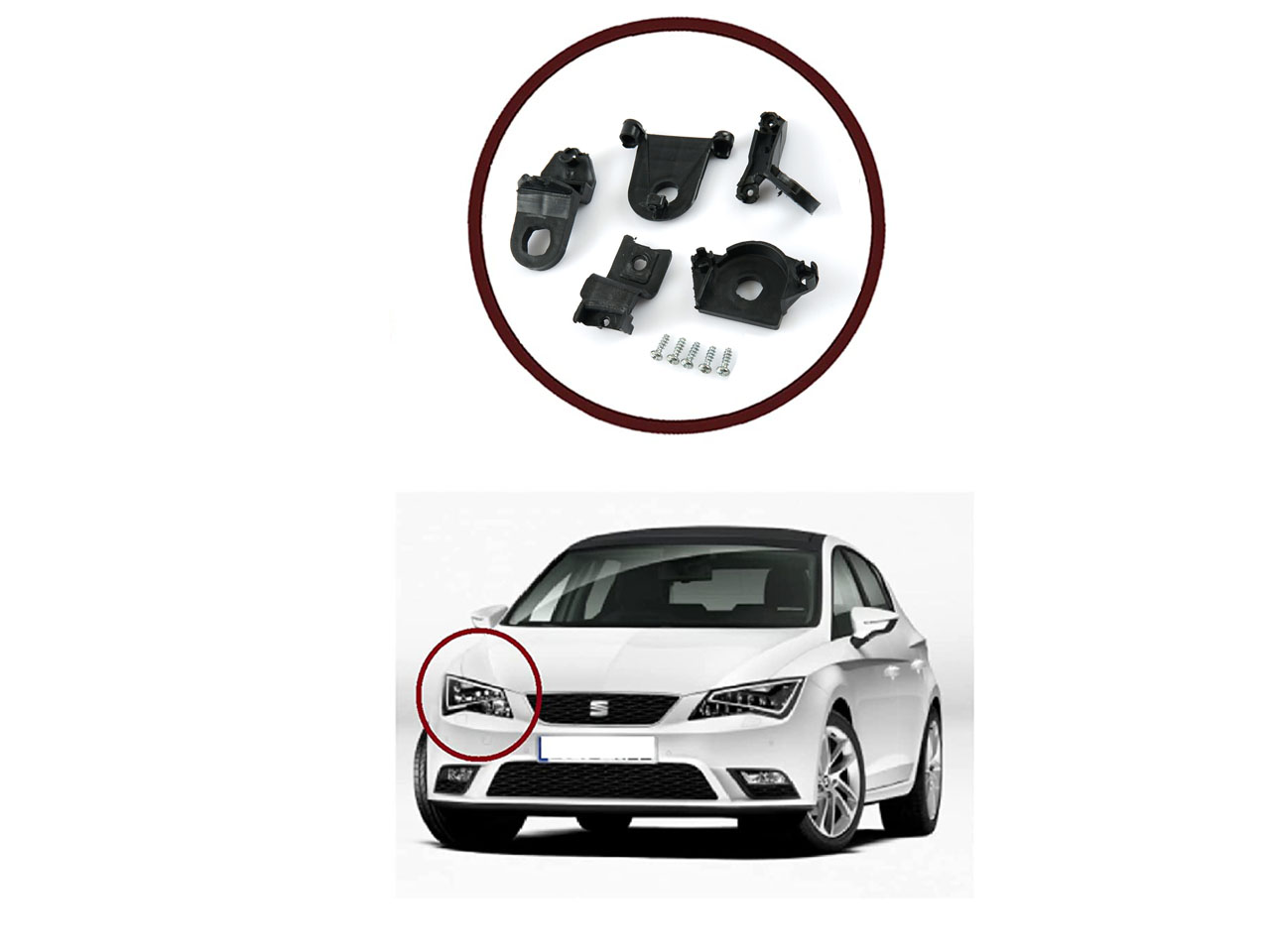 Комплект щипки за захващане на фар Seat Leon 5F MK3 Комплект щипки за захващане на фар Seat Leon 5F MK3