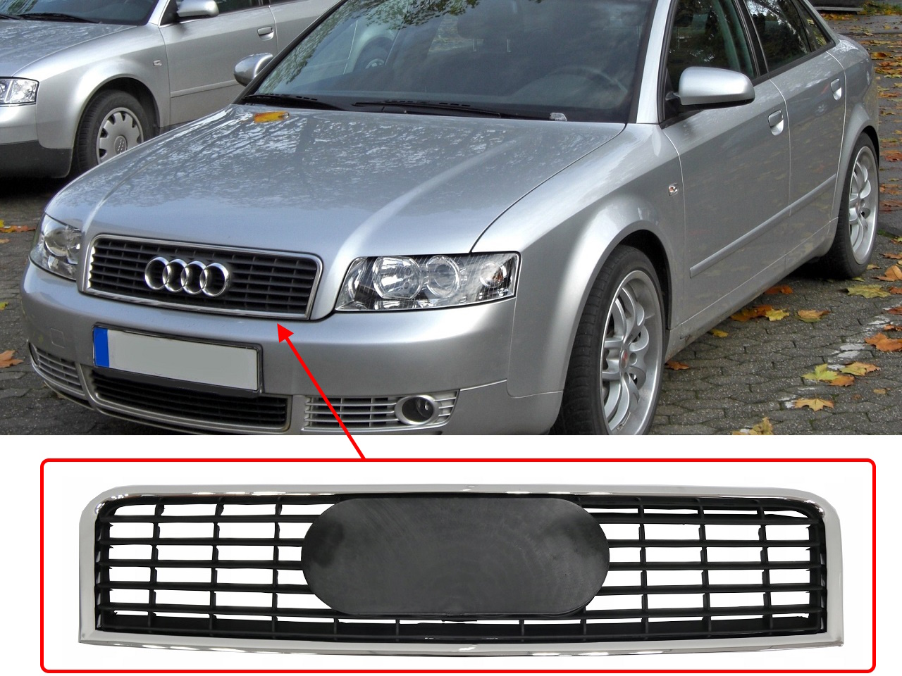 Предна решетка за Audi A4 B6 Предна решетка за Audi A4 B6