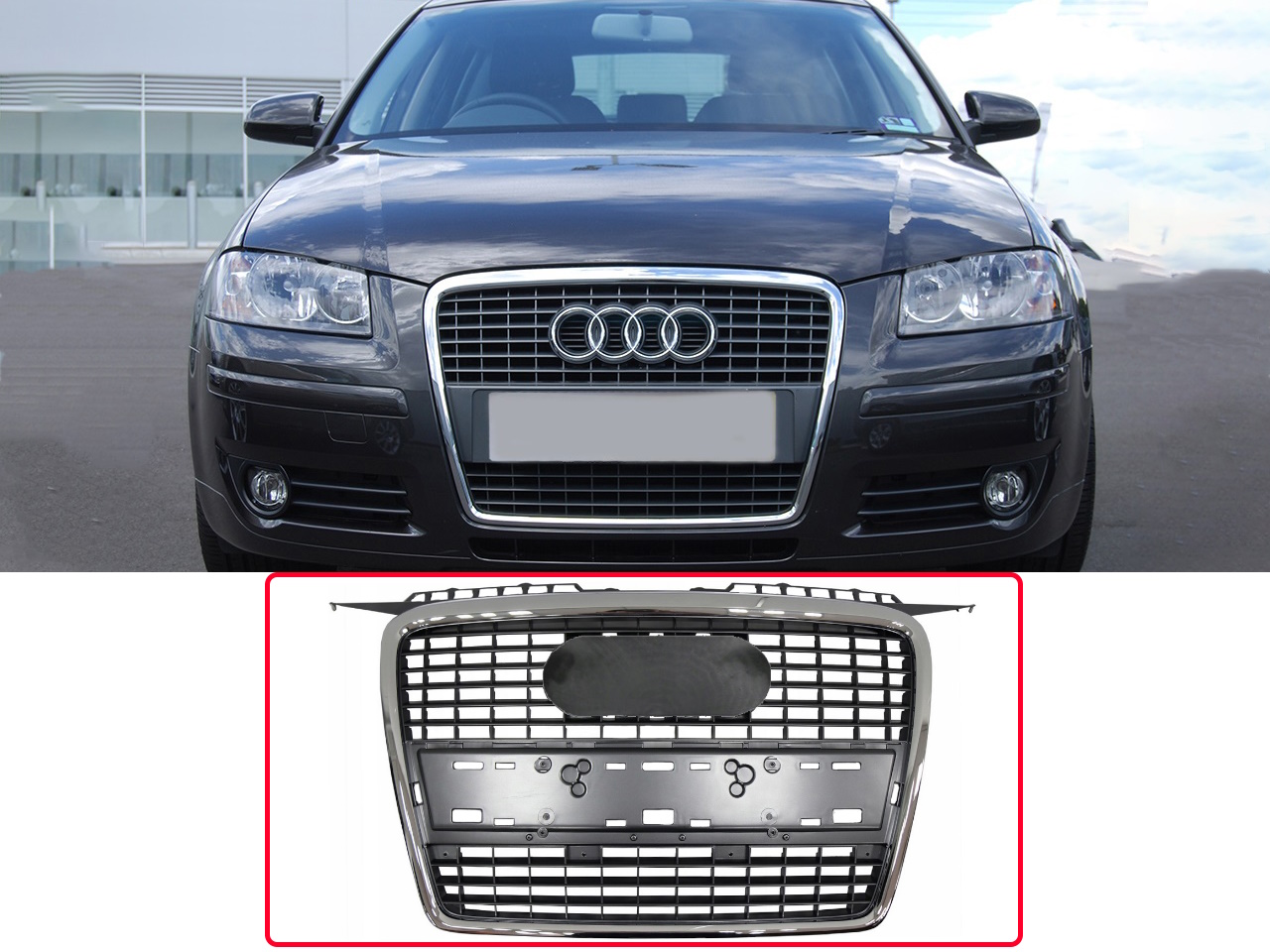 Предна решетка за Audi A3 8P Facelift Предна решетка за Audi A3 8P Facelift