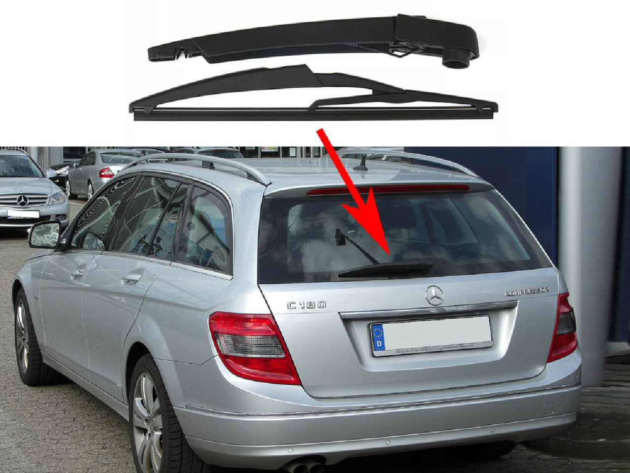 Задно рамо с чистачка за Mercedes C-Class W204 Station Wagon